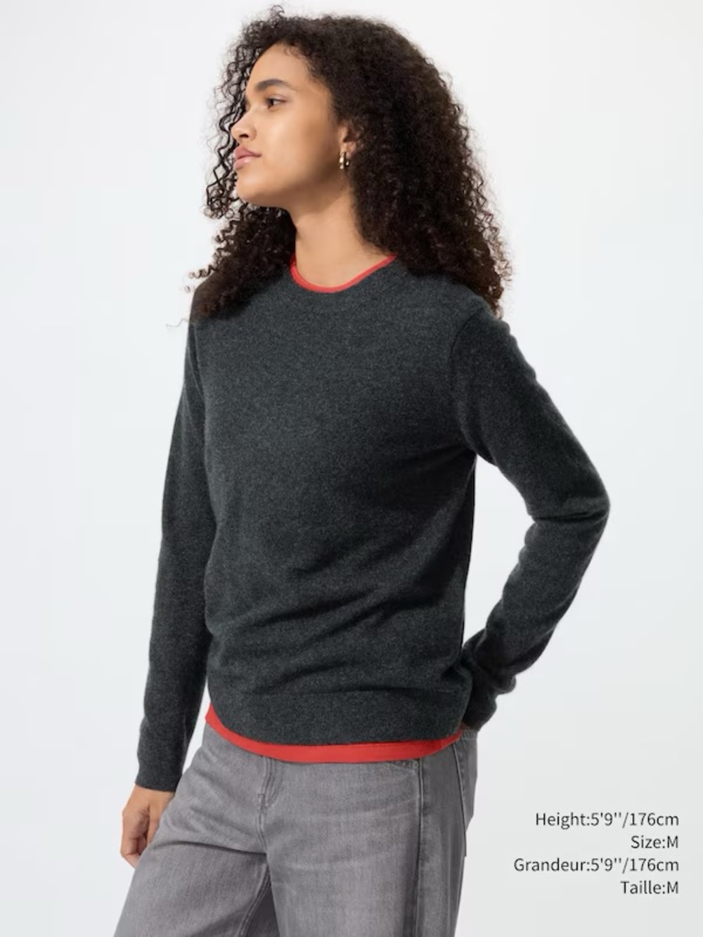 Women’s Uniqlo Charcoal Crewneck Cashmere Sweater